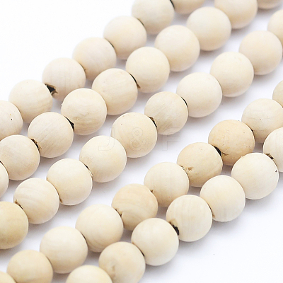 Natural Wood Beads Strands WOOD-P011-07-6mm-1