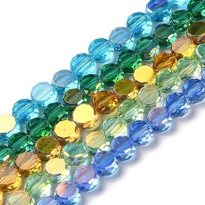 Transparent Electroplate Glass Beads Strands GLAA-Q099-D01-M01-1