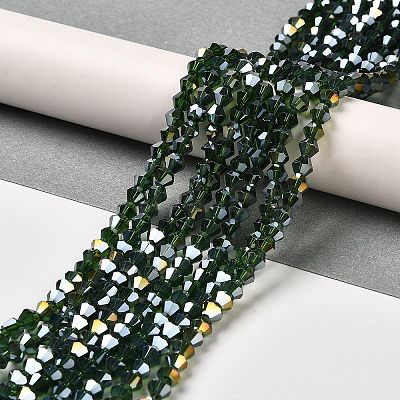 Transparent Electroplate Glass Beads Strands GLAA-F029-3mm-A25-1