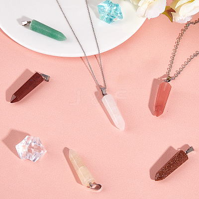 Natural & Synthetic Gemstone Point Pendants G-NB0001-27P-1