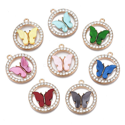 Alloy Rhinestone Pendants PALLOY-S183-001-RS-1
