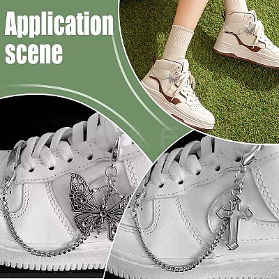 4Pcs 2 Styles Alloy Shoe Decoration Chain AJEW-FG0003-81B-1