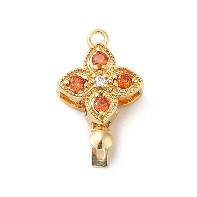Brass Micro Pave Cubic Zirconia Box Clasps KK-E082-01G-01-1