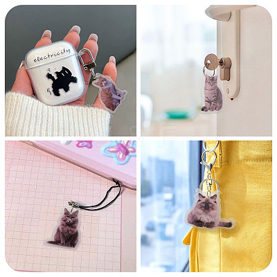 10Pcs 5 Styles Printed Acrylic Pendants OACR-TA0004-13-1