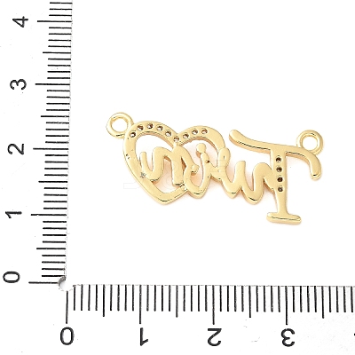 Brass Micro Pave Clear Cubic Zirconia Links KK-D357-03A-G-1