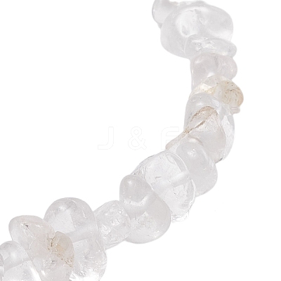 Natural Quartz Crystal Rock Crystal Chip Beaded Stretch Bracelets for Women Men BJEW-JB10665-02-1
