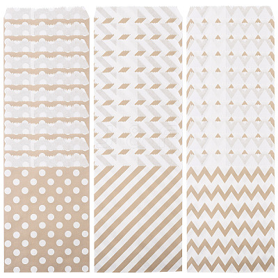 45Pcs 3 Styles Rectangle Kraft Paper Bags CARB-TA0001-14B-1