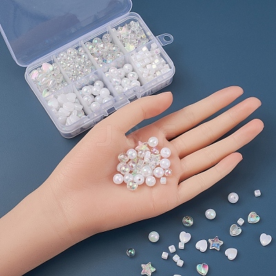 Eco-Friendly Transparent & Opaque Poly Styrene Acrylic Beads Set DIY-YW0005-04-1