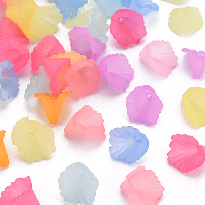 Frosted Acrylic Bead Caps X-MACR-S371-10A-1