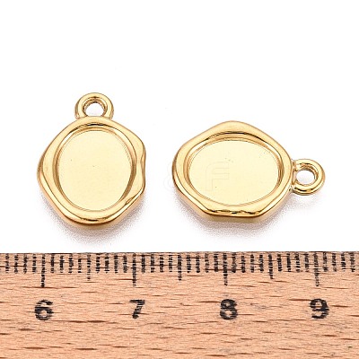 304 Stainless Steel Pendant Cabochon Settings STAS-T067-11G-1