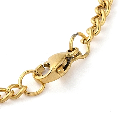 304 Stainlessa Steel Curb Chain Pendant Necklaces LS-NJEW-H034-06G-1