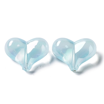 UV Plating Rainbow Iridescent Transparent Acrylic Beads X-MACR-D082-08-1