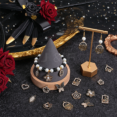 40Pcs 10 Style Alloy Enamel Pendants FIND-SC0008-32-1
