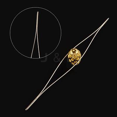 Iron Collapsible Big Eye Beading Needles TOOL-R095-04-1