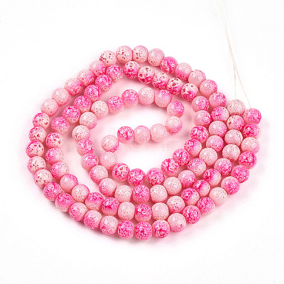 Transparent Baking Paint Glass Beads Strands X-DGLA-N009-8mm-01-1