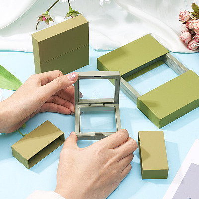 3 Bags 3 Styles Square Transparent PE Thin Film Suspension Jewelry Display Box CON-TA0001-38A-1