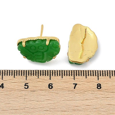 Brass Stud Earrings KK-F358-01G-1