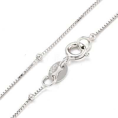 925 Sterling Silver Box Chain Necklaces NJEW-C052-17P-1