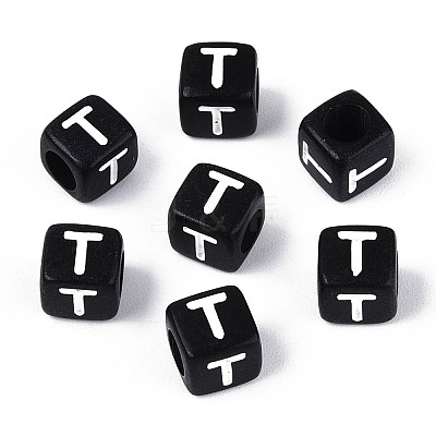 Initial Acrylic Horizontal Hole Beads OACR-ZX006-35T-1