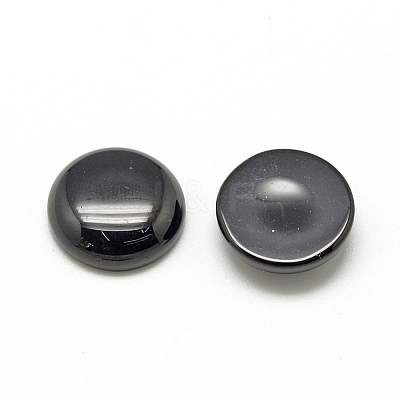 Synthetic Black Stone Cabochons X-G-R416-12mm-46-1-1