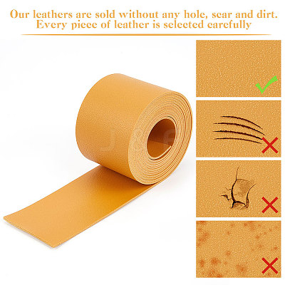 2M Flat Double Face Lychee Pattern Imitation Leather Band LC-WH0010-01C-05-1