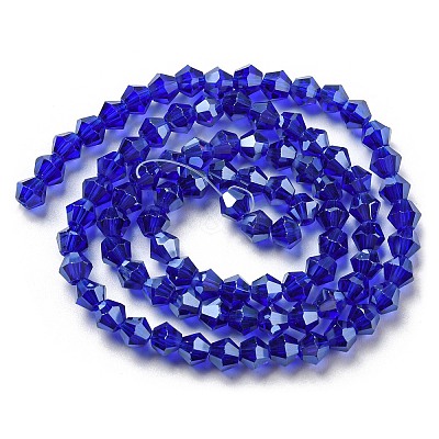 Transparent Electroplate Glass Beads Strands GLAA-F029-4mm-C06-1