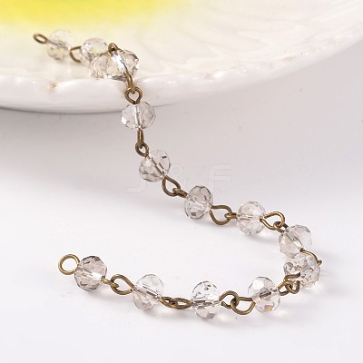 Handmade Glass Beaded Chains for Necklaces Bracelets Making AJEW-JB00172-1