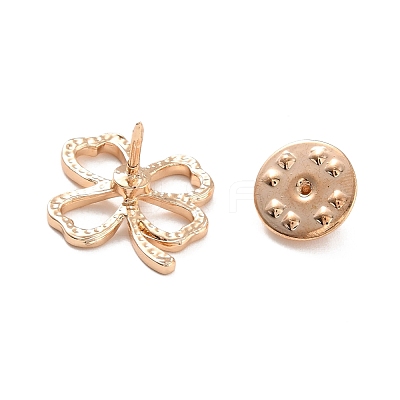 Hollow Clover Zinc Alloy Brooch for Women Dress Shawl JEWB-P010-02-1