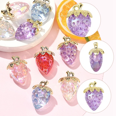 10Pcs 5 Styles Transparent Acrylic Pendants MACR-FS0002-09-1