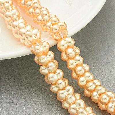 Transparent Spray Painted Glass Beads Strands GLAA-P066-01D-1