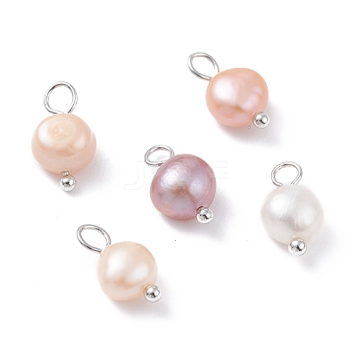 Natural Cultured Freshwater Pearl Charms PALLOY-JF01099-02-1