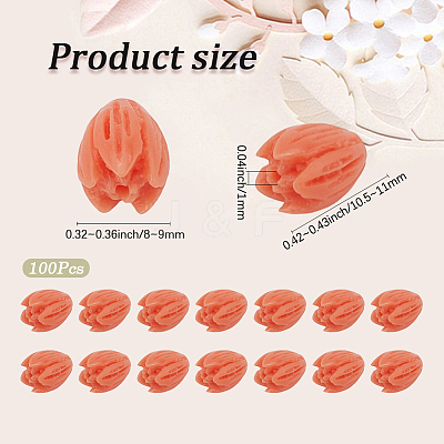 100Pcs Dyed Synthetic Coral Beads CORA-SC0001-19A-1