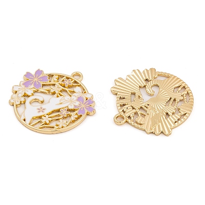 Rack Plating Alloy Enamel Pendants FIND-A040-07B-03G-1