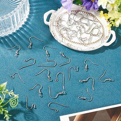 40Pcs 4 Styles 304 Stainless Steel Earring Hooks STAS-TADJ0001-05P-1