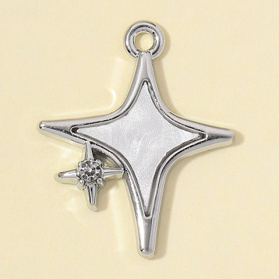 Zinc Alloy with Crystal Rhinestone & White Enamel Pendants RB-OY001-38P-1