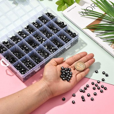 288G 26 Style Black Acrylic Beads SACR-X0015-17-1