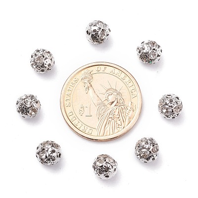 Brass Rhinestone Beads RB-A011-8mm-01P-1