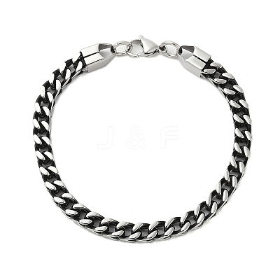 304 Stainless Steel Wheat Chain Bracelets Hand Polished for Men BJEW-B093-04AS-1