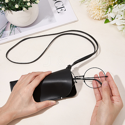 Rectangle PU Leather Eyelasses Case AJEW-WH20130-58B-1