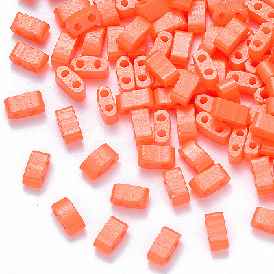 FGB 2-Hole Baking Paint Glass Seed Beads SEED-S031-M-406-1