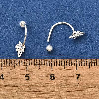 S999 Fine Silver Stud Earrings EJEW-A127-04S-1