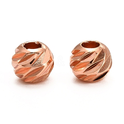 Brass Corrugated Beads KK-F828-04RG-1