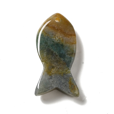 Natural Moss Agate Pendants G-G932-B14-1