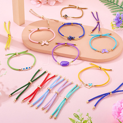 5Pcs 5 Colors Polyester Cord Bracelet Making MAK-TA0001-40-1