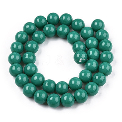 Opaque Solid Color Glass Beads Strands GLAA-T032-P10mm-12-1