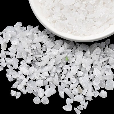 Natural White Jade Chip Beads G-O103-16-1