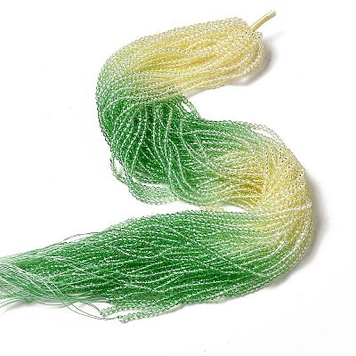 Transparent Gradient Color Glass Beads Strands GLAA-H021-01B-13-1