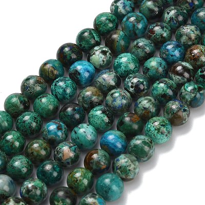 Natural Chrysocolla Beads Strands G-L642-B12-6mm-1