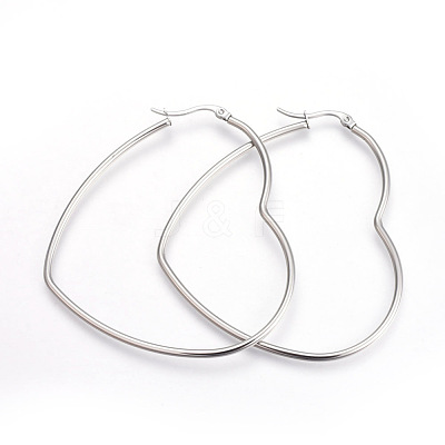 Tarnish Resistant 201 Stainless Steel Hoop Earrings EJEW-A052-09A-1