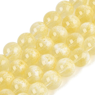 Transparent Half Spray Painted Glass Beads Strands LS-GLAA-Q110-02A-01-1